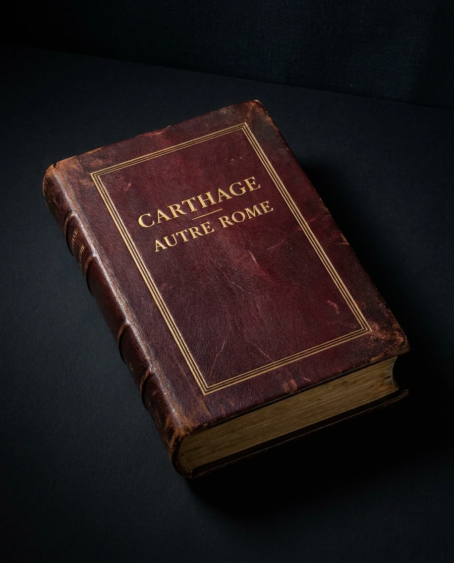 Couverture cuir bordeaux Carthage, autre Rome